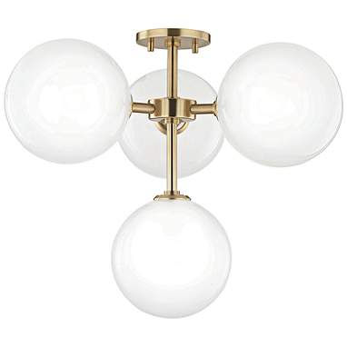 Mitzi Ashleigh 20 1/4"W Aged Brass 4-Light LED Ceiling Light