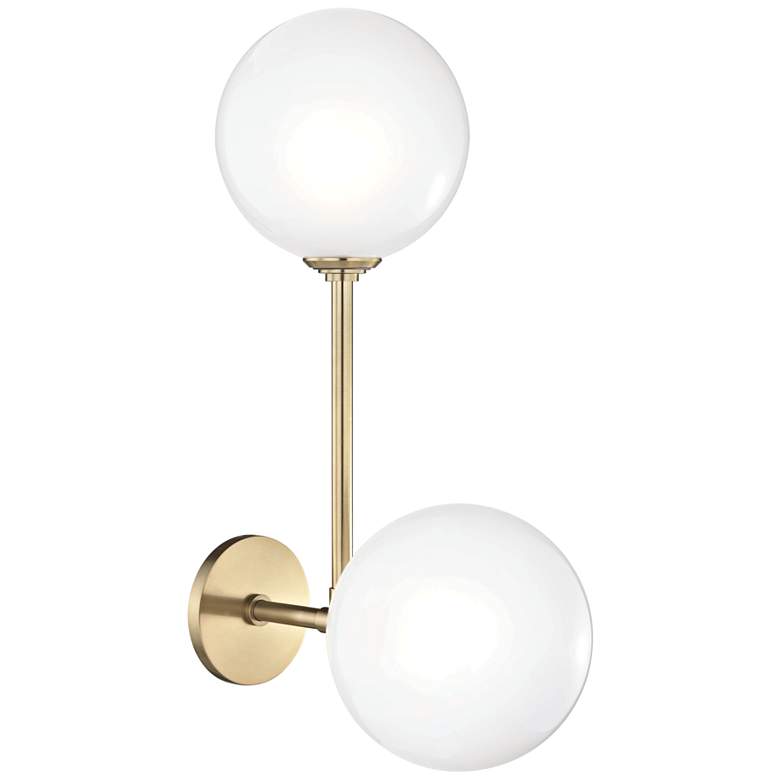 Image 4 Mitzi Ashleigh 21 1/2"H Aged Brass 2-Light LED Wall Sconce more views
