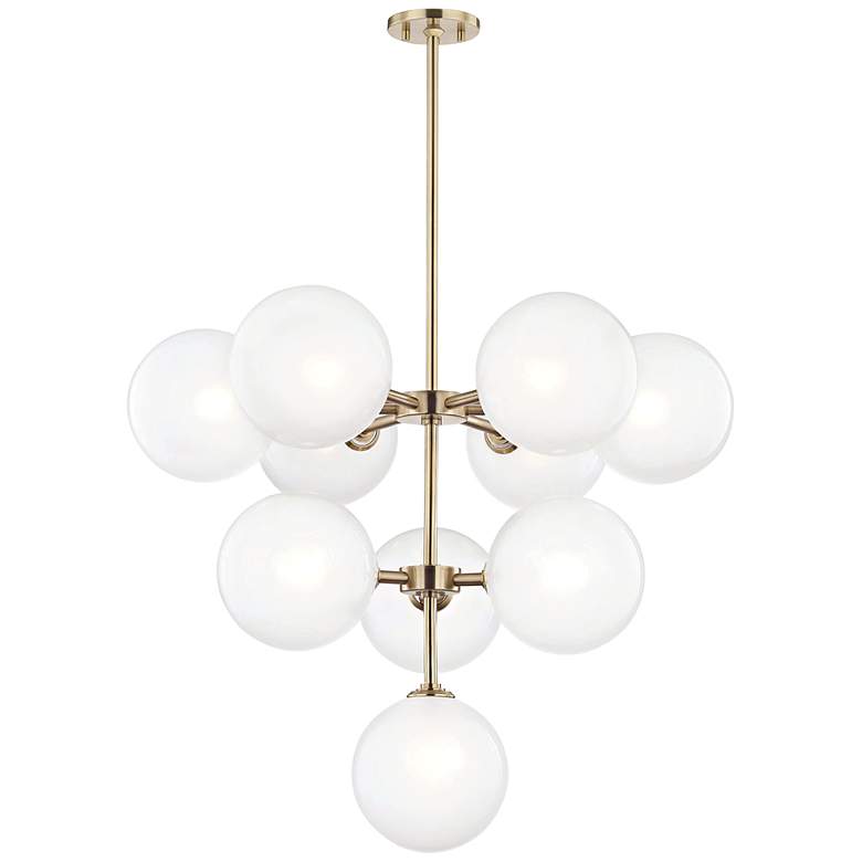 Image 2 Mitzi Ashleigh 29 3/4"W Aged Brass 10-Light LED Chandelier