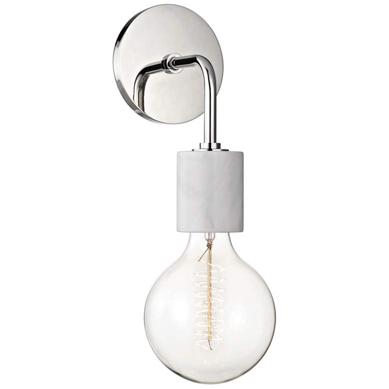 Image 1 Mitzi Asime 14 1/2 inch High Polished Nickel Wall Sconce