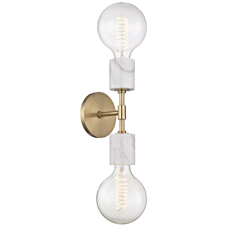 Image 2 Mitzi Asime 20 3/4" High Aged Brass 2-Light Wall Sconce