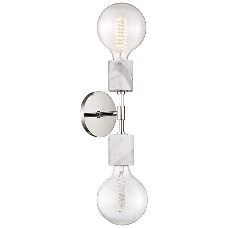 Image 1 Mitzi Asime 21 3/4" High Polished Nickel 2-Light Wall Sconce