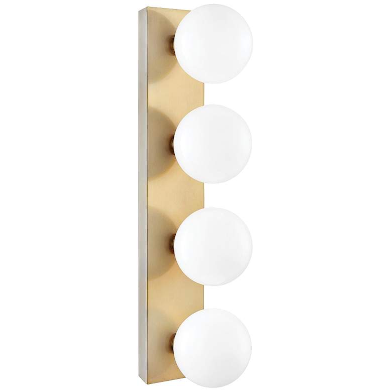 Image 1 Mitzi Aspyn 24 3/4" Wide Aged Brass 4-Light LED Bath Light