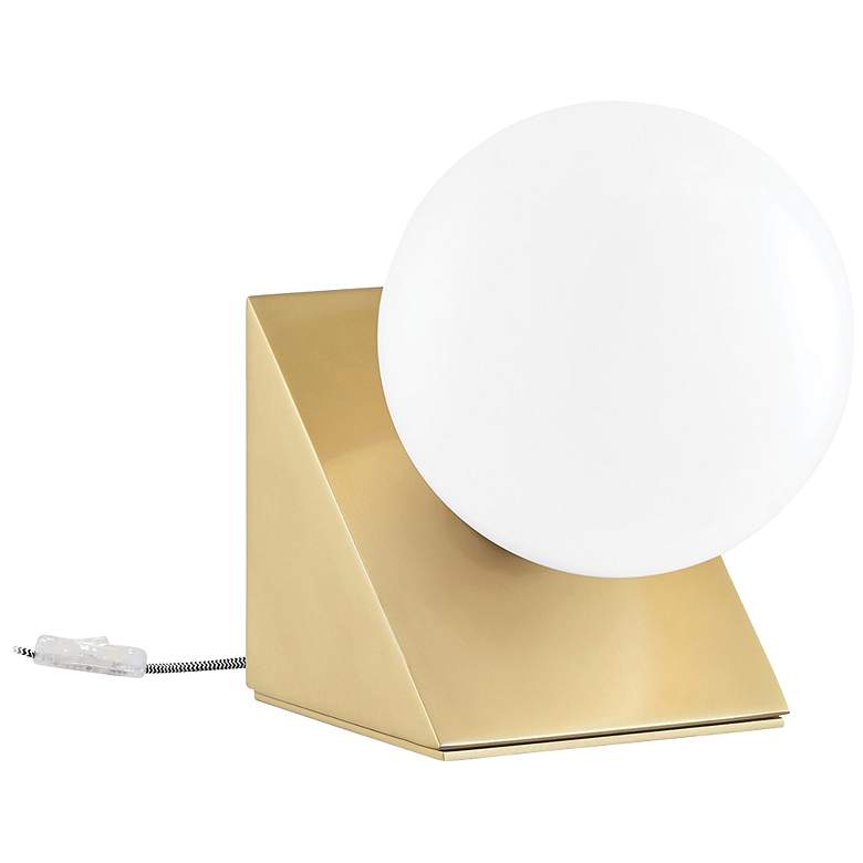 Image 1 Mitzi Aspyn 7 1/4" High Aged Brass LED Accent Table Lamp