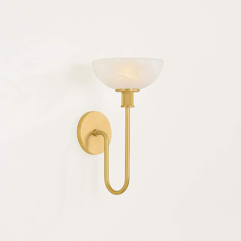 Image 3 Mitzi Aster Wall Sconce 7.75" in Aged Brass more views