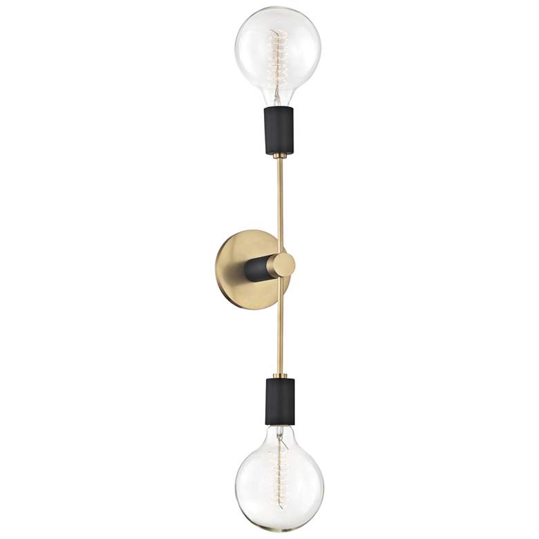 Image 2 Mitzi Astrid 18 inch High Aged Brass 2-Light Wall Sconce