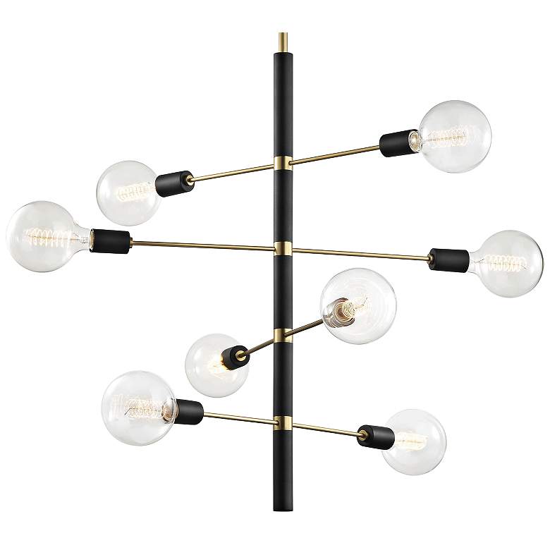 Image 3 Mitzi Astrid 28"W Aged Brass and Black 8-Light Chandelier more views