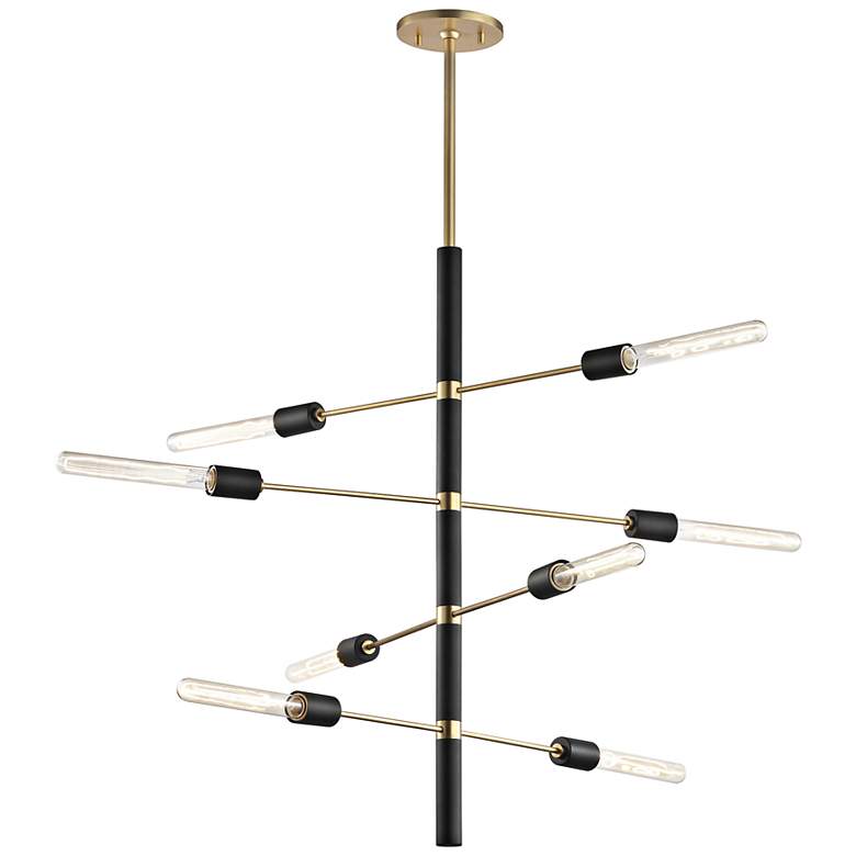 Image 5 Mitzi Astrid 28"W Aged Brass and Black 8-Light Chandelier more views