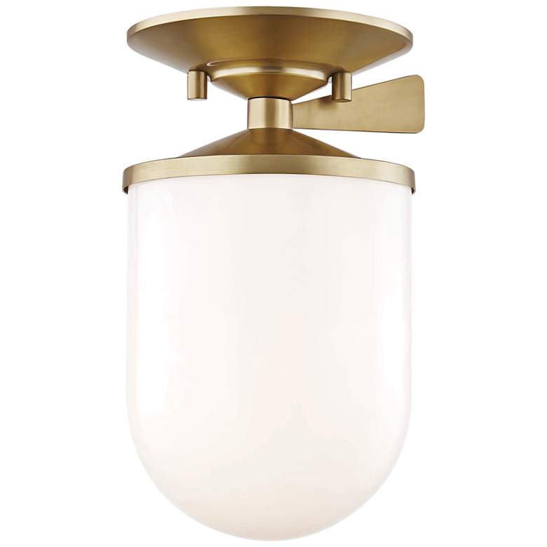 Image 1 Mitzi Audrey 5 1/2" Wide Aged Brass Ceiling Light