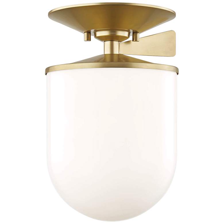 Image 1 Mitzi Audrey 7 1/2" Wide Aged Brass Ceiling Light
