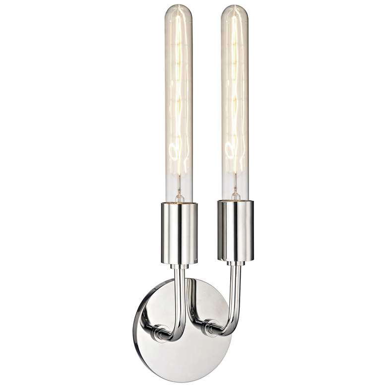 Image 1 Mitzi Ava 16 1/2" High Polished Nickel 2-Light Wall Sconce