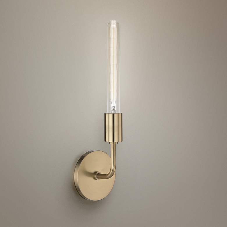 Image 1 Mitzi Ava 16 3/4 inch High Aged Brass Wall Sconce