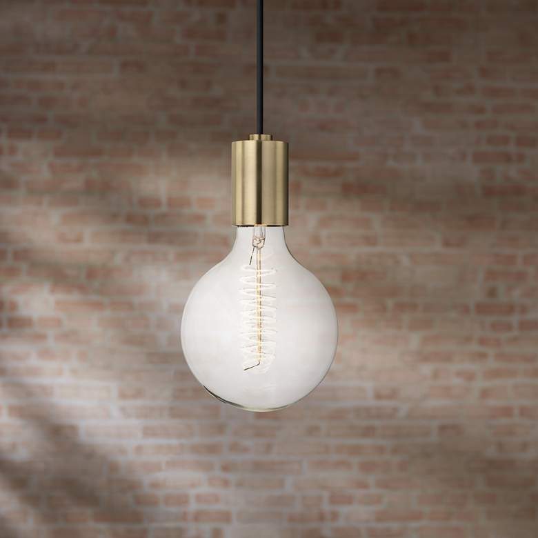 Image 1 Mitzi Ava 5" Wide Aged Brass Mini Pendant