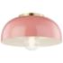 Mitzi Avery 11" Wide Aged Brass Ceiling Light w/ Pink Shade