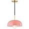 Mitzi Avery 11" Wide Aged Brass Mini Pendant w/ Pink Shade