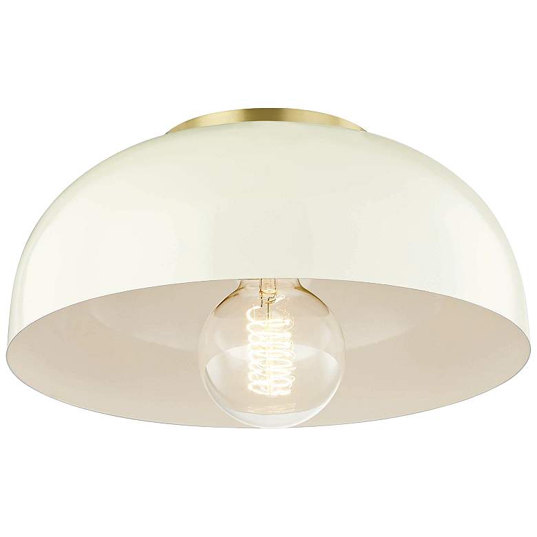 Image 2 Mitzi Avery 11" Wide Cream and Aged Brass Modern Luxe Ceiling Light