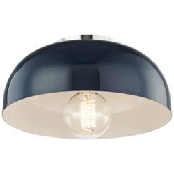 Mitzi Avery 11&quot; Wide Polished Nickel and Navy Modern Ceiling Light