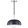 Mitzi Avery 11"W Polished Nickel Mini Pendant w/ Navy Shade