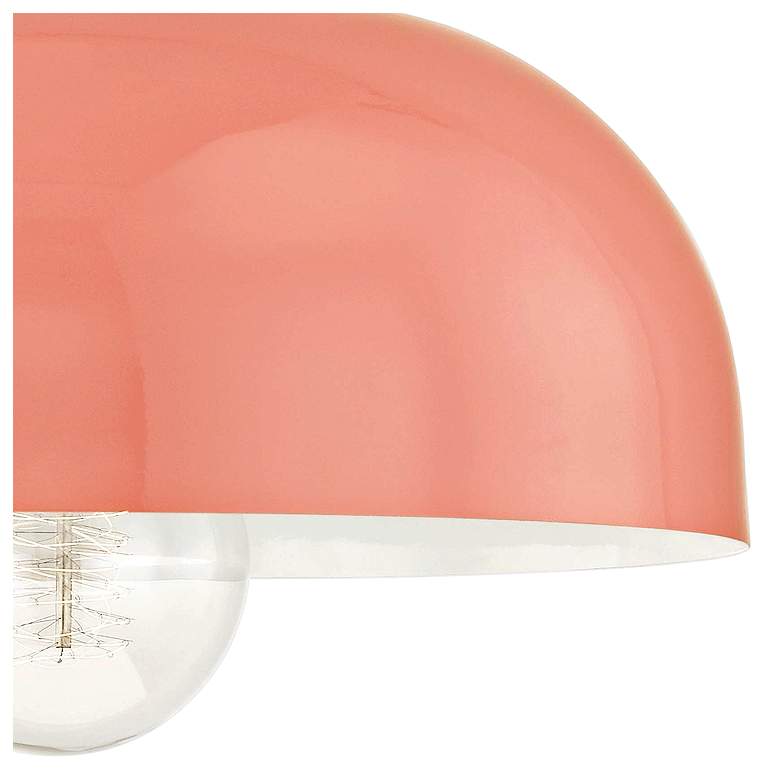 Image 3 Mitzi Avery 14 inch Wide Aged Brass Ceiling Light w/ Pink Shade more views