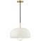 Mitzi Avery 14" Wide Aged Brass Cream White Modern Pendant Light