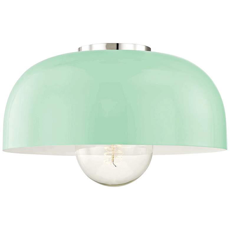 Image 1 Mitzi Avery 14 inch Wide Modern Mint Green Ceiling Light