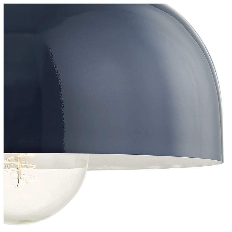 Mitzi Avery 14&quot;W Polished Nickel Ceiling Light w/ Navy Shade more views