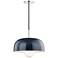 Mitzi Avery 14"W Polished Nickel Pendant Light w/ Navy Shade