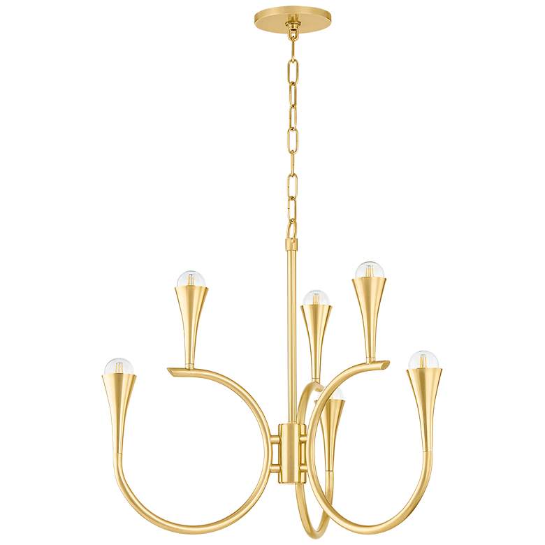 Image 1 Mitzi Aviana 27" Wide Aged Brass 6-Light Chandelier