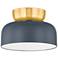 Mitzi Batya 13" Wide Aged Brass and Slate Blue Ceiling Light