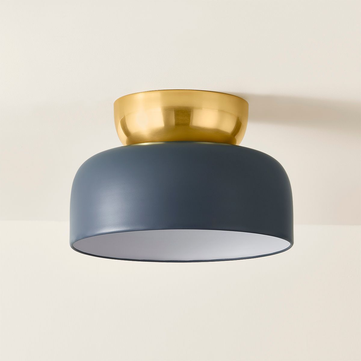 Image 3 Mitzi Batya 13" Wide Aged Brass and Slate Blue Ceiling Light more views