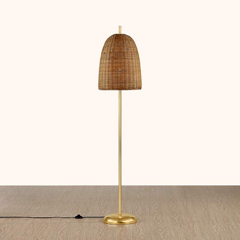 Image 4 Mitzi Beatrice Floor Lamp 14" in Aged Brass more views
