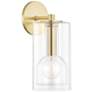 Mitzi Belinda 14"H Aged Brass and Clear Glass Wall Sconce