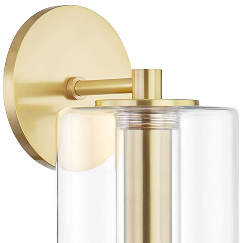 Image 3 Mitzi Belinda 14"H Aged Brass and Clear Glass Wall Sconce more views