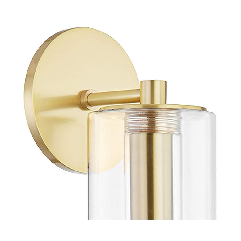 Image 3 Mitzi Belinda 19"H Aged Brass and Clear Glass Wall Sconce more views