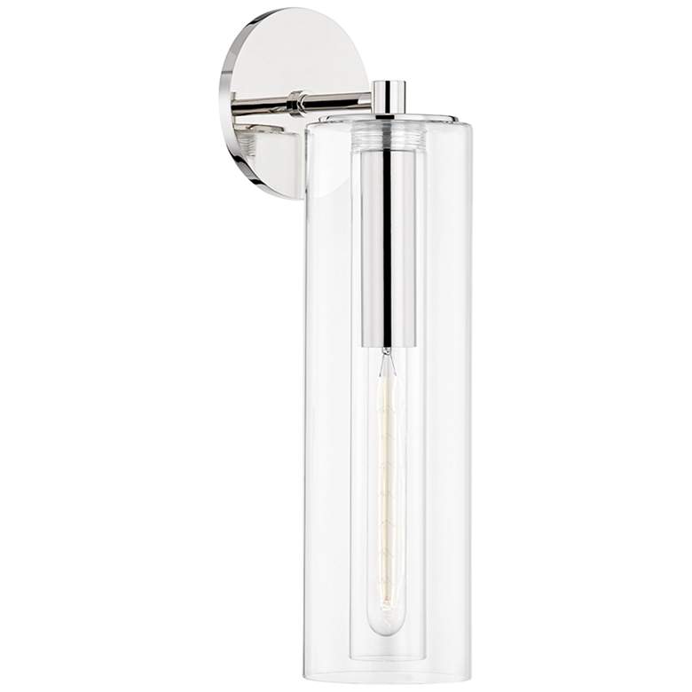 Image 2 Mitzi Belinda 19"H Polished Nickel Clear Glass Wall Sconce