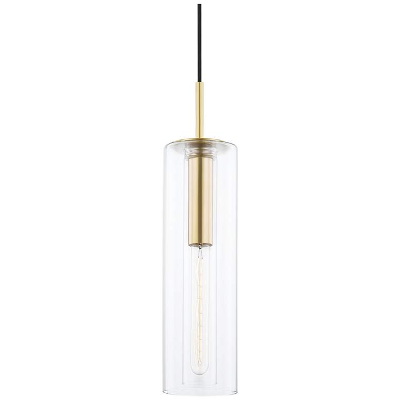 Image 1 Mitzi Belinda 4 3/4" Wide Aged Brass Mini Pendant