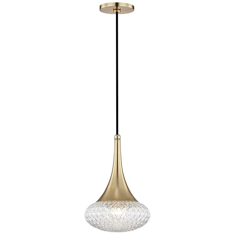 Image 2 Mitzi Bella 8 1/2" Wide Aged Brass Mini Pendant