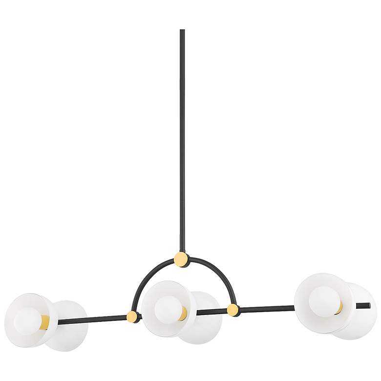 Image 1 Mitzi Belle 23.5" Aged Brass 6 Light Island Light