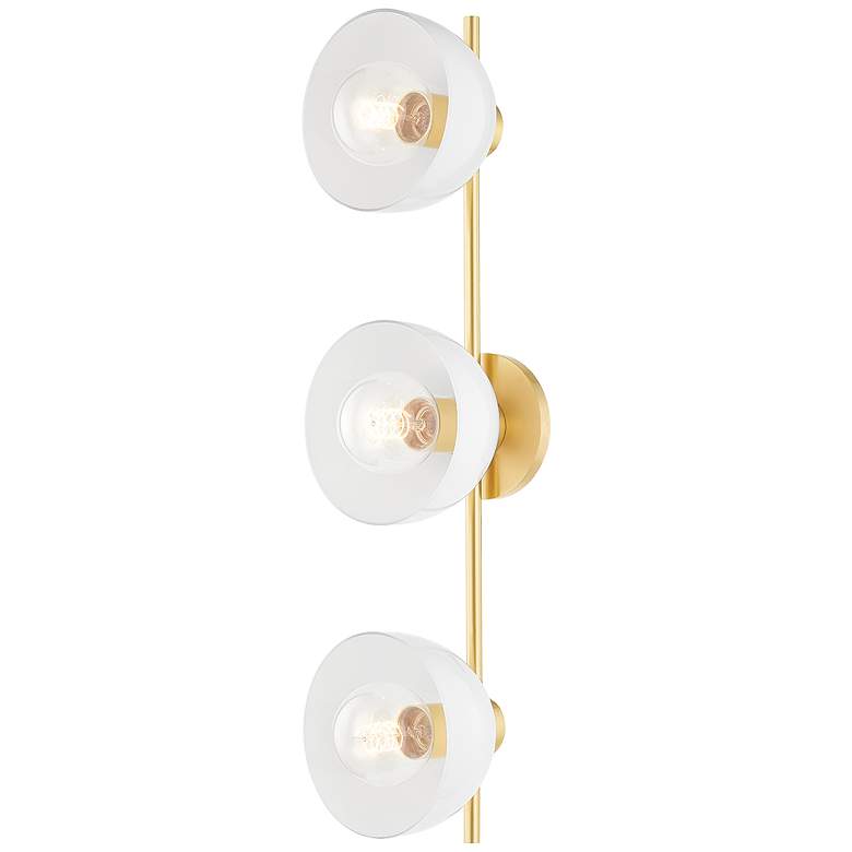 Image 1 Mitzi Belle 52" Aged Brass 3 Light Bath Sconce