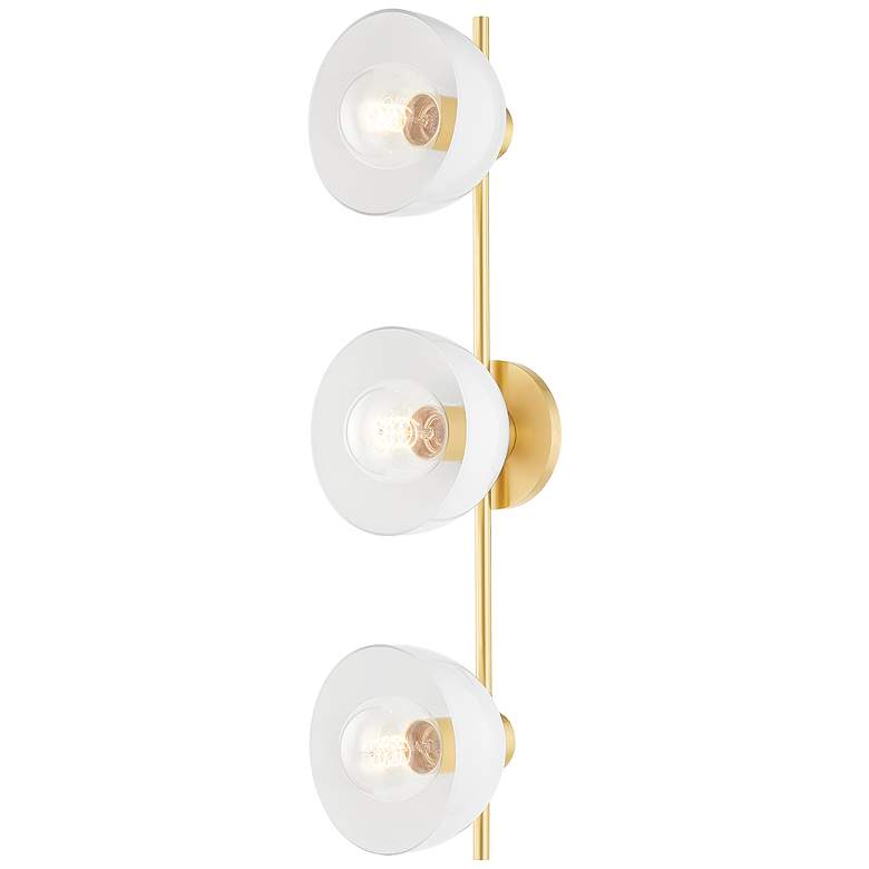 Image 1 Mitzi Belle 52 inch Aged Brass 3 Light Bath Sconce