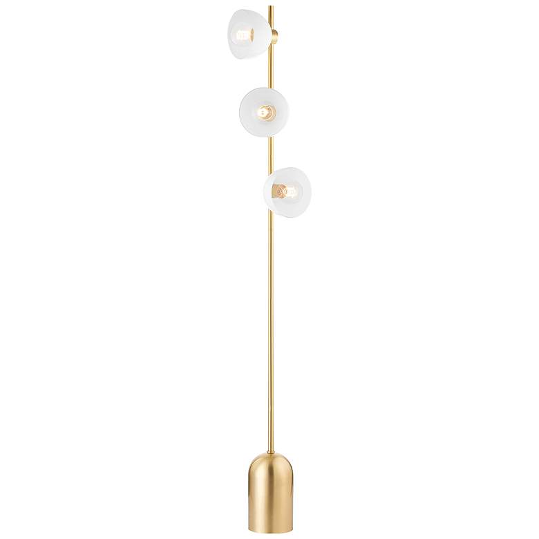 Image 1 Mitzi Belle 67" High 3-Light Aged Brass Modern Floor Lamp