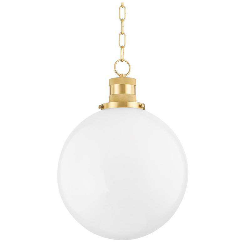 Image 1 Mitzi Beverly 28" Aged Brass 1 Light Pendant