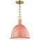 Mitzi Blair 11" Wide Aged Brass Mini Pendant w/ Pink Shade
