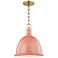 Mitzi Blair 11" Wide Aged Brass Mini Pendant w/ Pink Shade