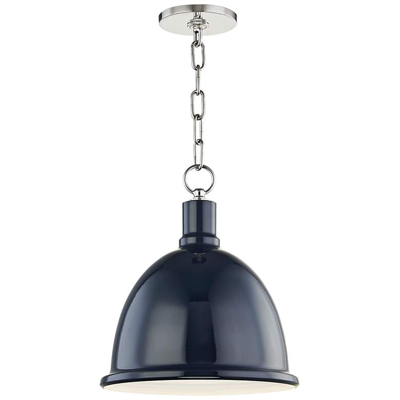 Image 2 Mitzi Blair 11 inch Wide Polished Nickel Navy Blue Mini Pendant