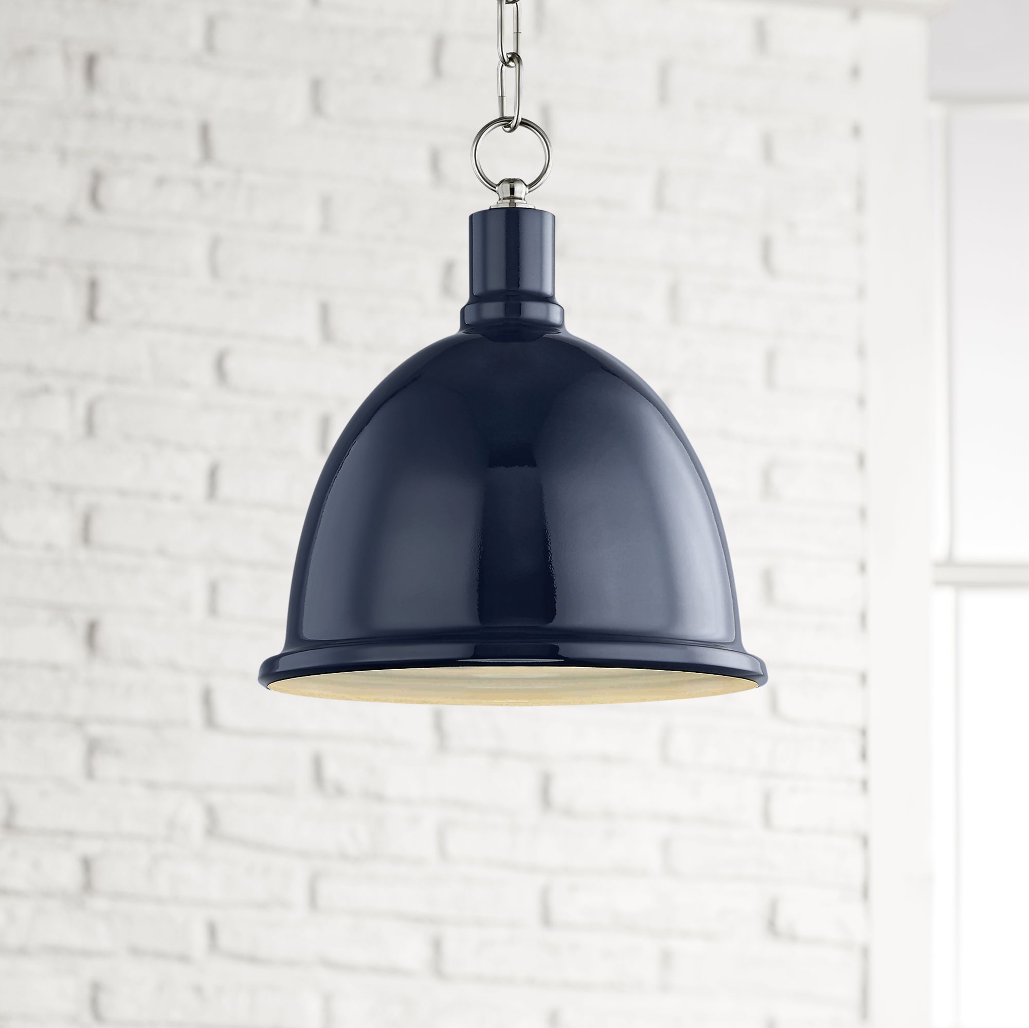 navy blue metal pendant light