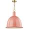 Mitzi Blair 16" Wide Aged Brass Pendant Light w/ Pink Shade