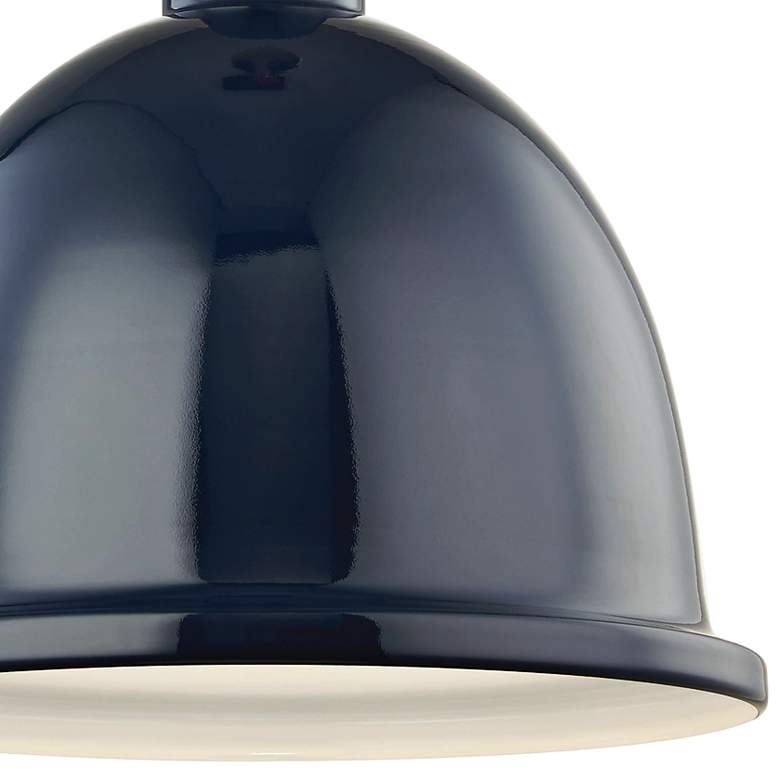 Image 3 Mitzi Blair 16"W Polished Nickel Pendant Light w/ Navy Shade more views