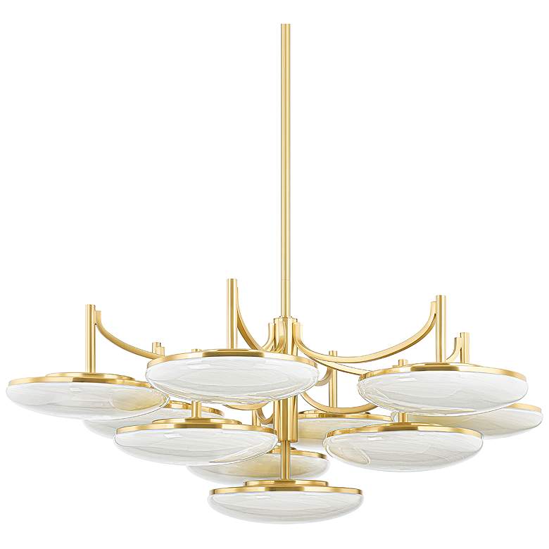 Image 1 Mitzi Bregman 44" Wide Aged Brass 10-Light LED Chandelier