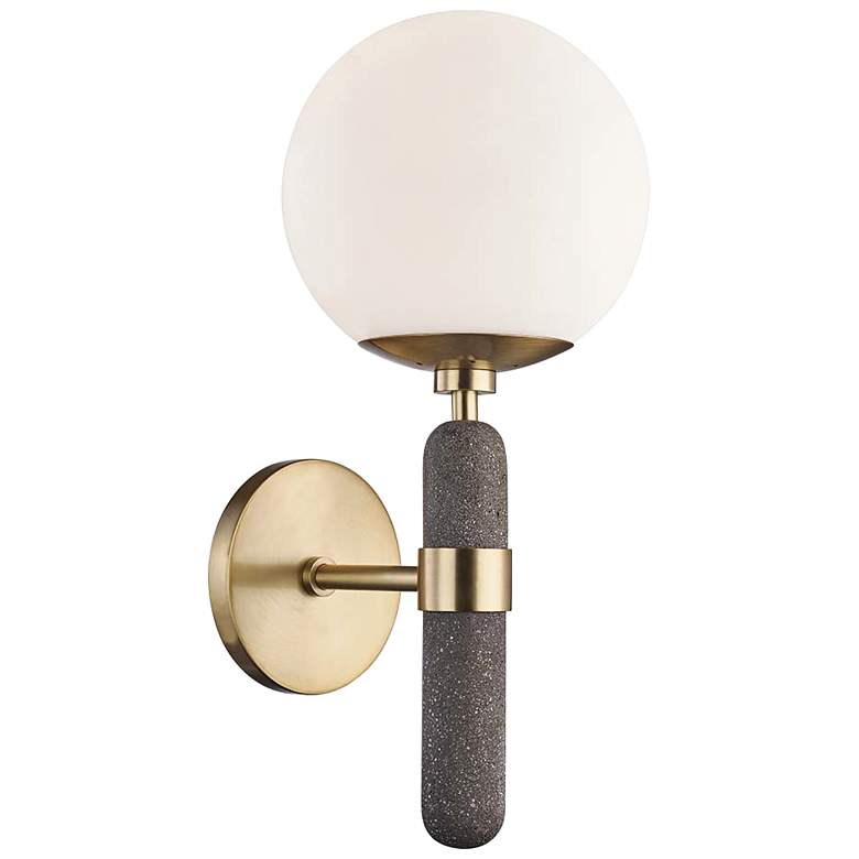 Image 1 Mitzi Brielle 16" High Aged Brass Wall Sconce
